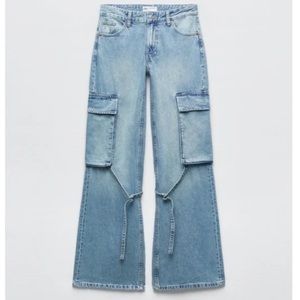 ZARA TRF BELT LOOP CARGO JEANS